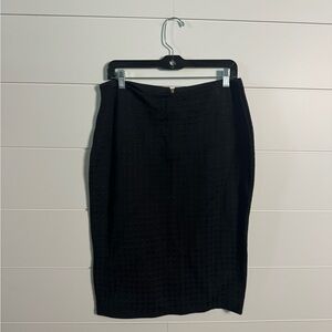 Elegant Black houndstooth stretchy Pencil Skirt